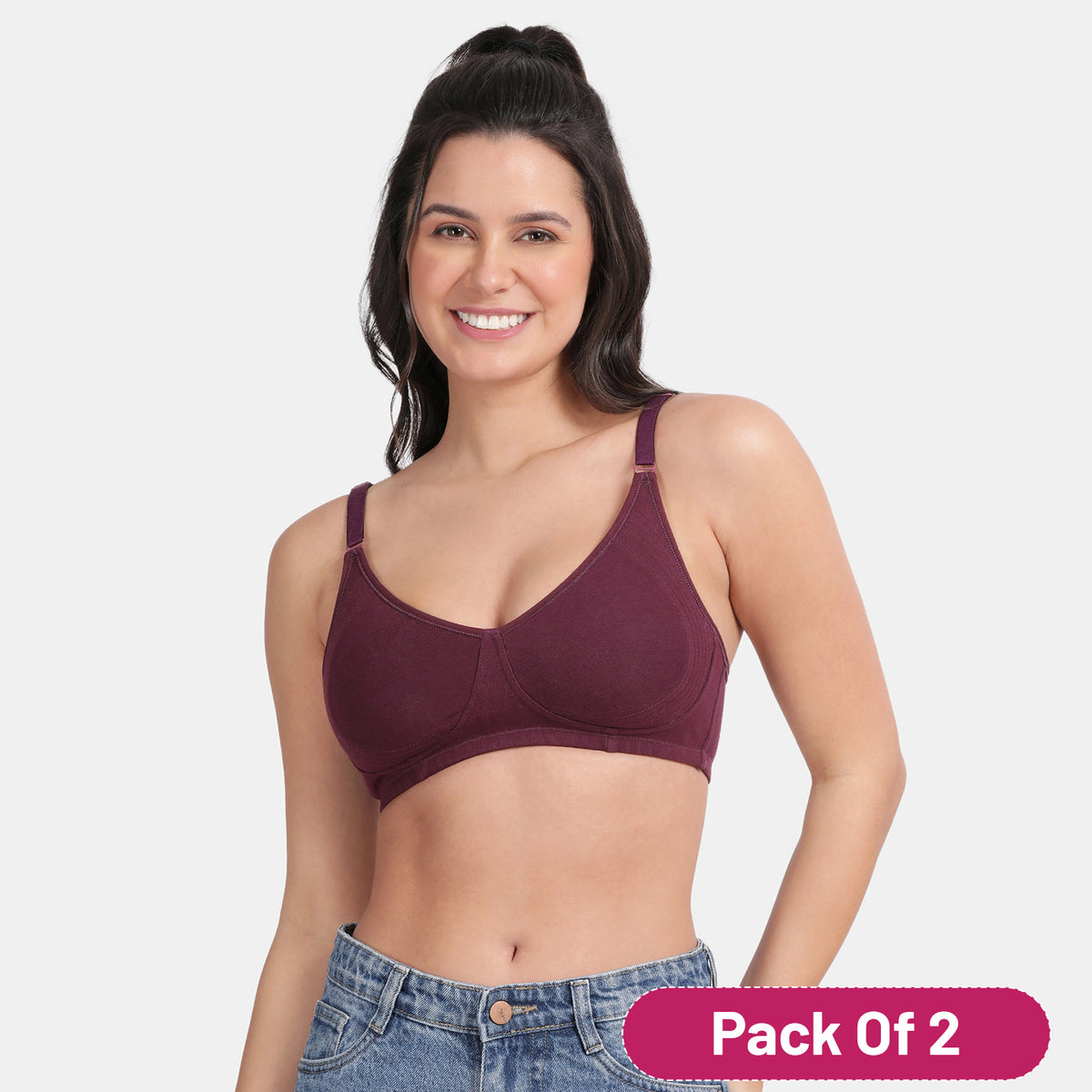 Envie Value+ Non-Padded Non-Wired 3/4th Coverage Minimiser Bra - NVB1024 (Wine)