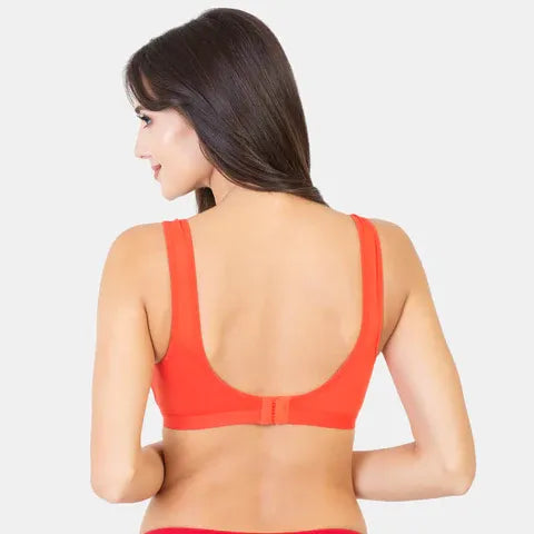 Envie Non-Padded Non-Wired Full Coverage Sports Bra - NVB1044 (Red Grey Melange)