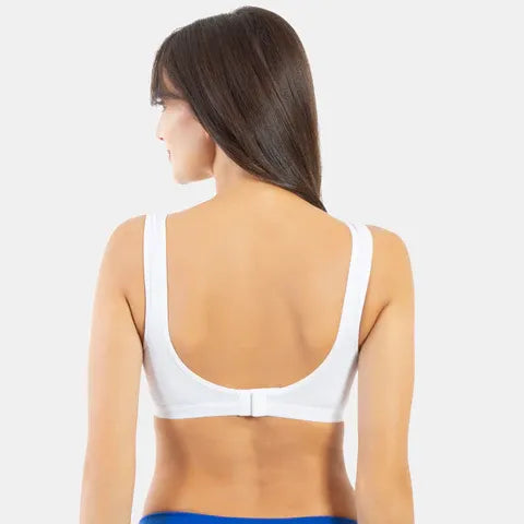 Envie Non-Padded Non-Wired Full Coverage Sports Bra - NVB1044 (White Grey Melange)