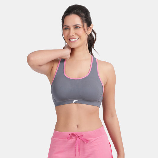 Envie Padded Non-Wired Full Coverage Sports Bra - NVB1050 (Grisaille Pink)