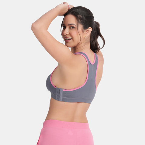 Envie Padded Non-Wired Full Coverage Sports Bra - NVB1050 (Grisaille Pink)