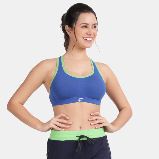 Envie Padded Non-Wired Full Coverage Sports Bra - NVB1050 (Sapphire J Green)