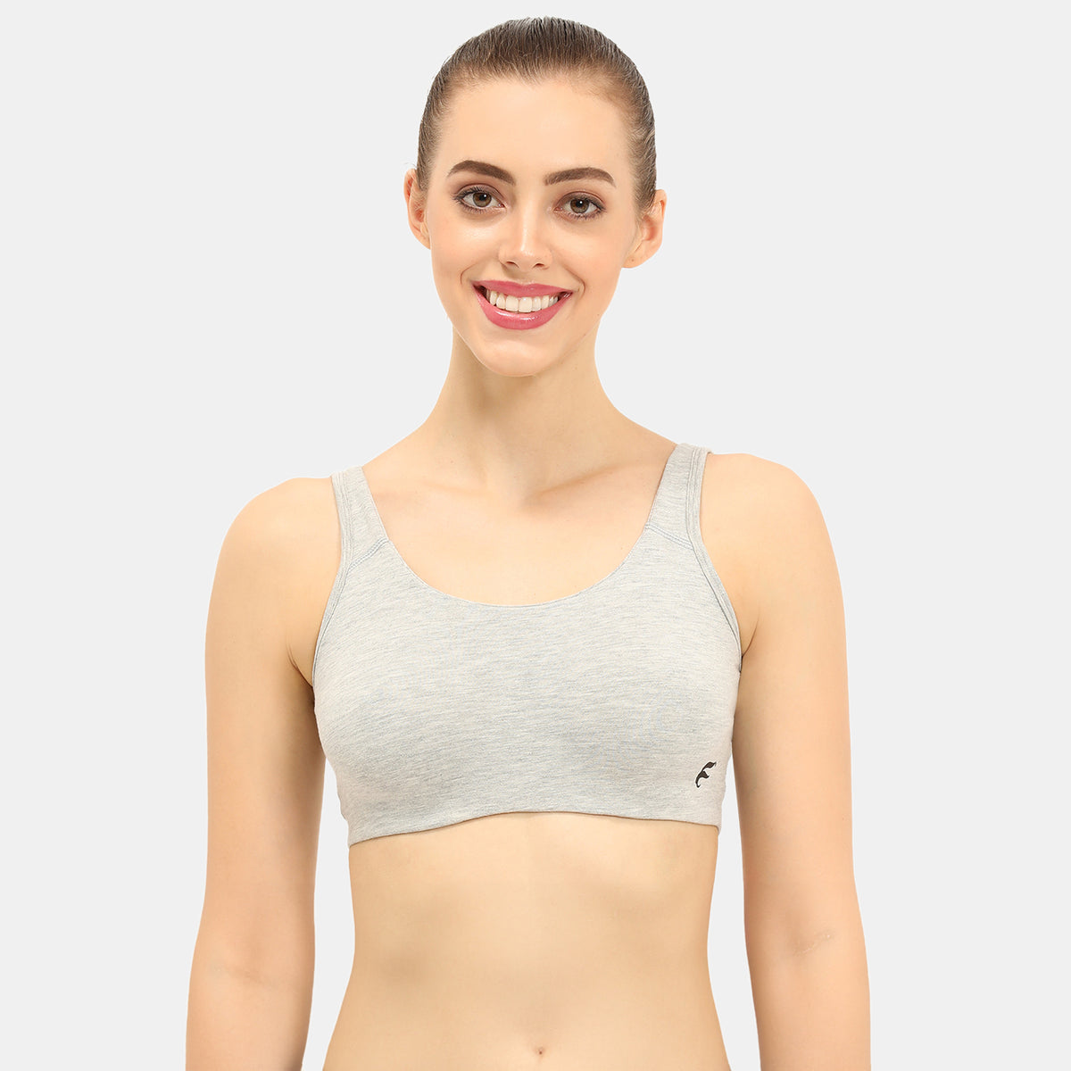 Envie Non-Padded Non-Wired Full Coverage Sports Bra - NVB1054 (Grey Melange)