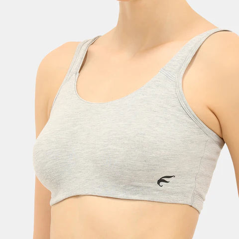 Grey melange sports bra Envie non padded non wired full coverage comfortable gym workout bra for daily activewear
