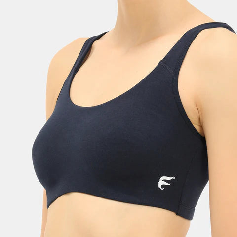 Navy blue sports bra Envie non padded non wired full coverage comfortable gym workout bra for daily activewear