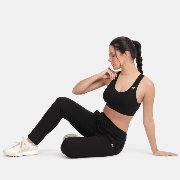 Envie Padded Non-Wired Full Coverage Sports Bra - NVB1070 (Black Black)