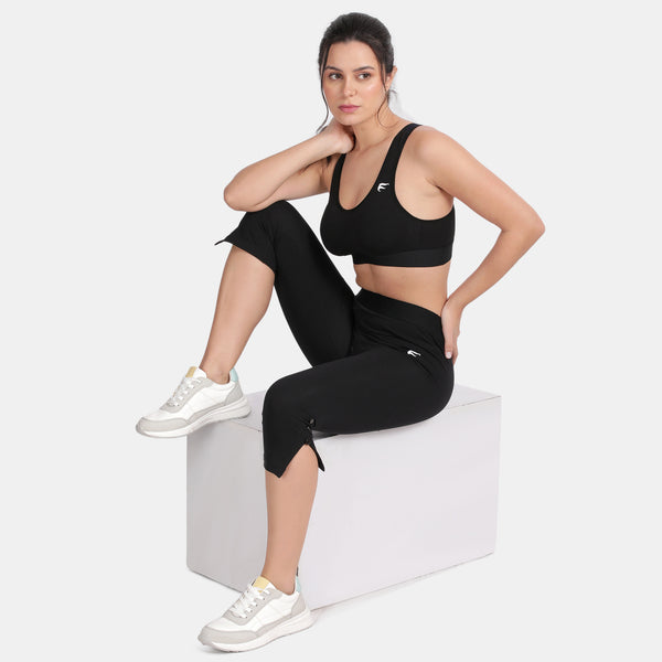 Envie Padded Non-Wired Full Coverage Sports Bra - NVB1070 (Black Navy)