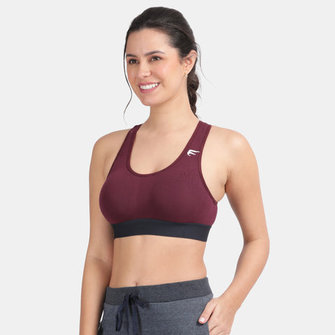 Envie Padded Non-Wired Full Coverage Sports Bra - NVB1070 (Plum Plum)