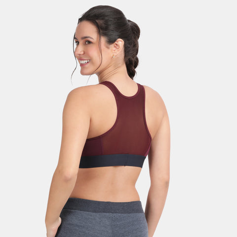 Envie Padded Non-Wired Full Coverage Sports Bra - NVB1070 (Plum Plum)