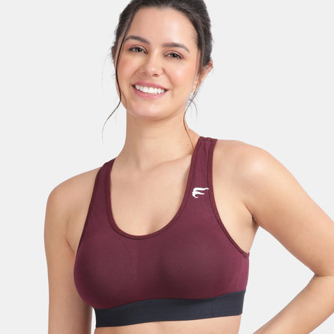 Envie Padded Non-Wired Full Coverage Sports Bra - NVB1070 (Plum Plum)
