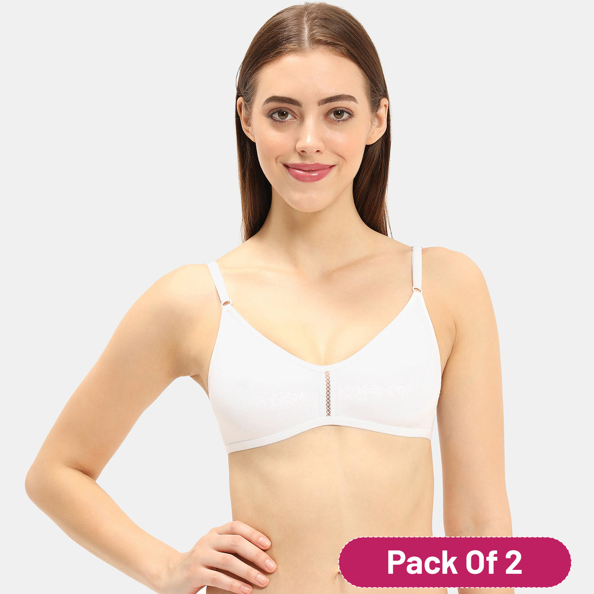Envie Value+ Non-Padded Non-Wired 3/4th Coverage T-Shirt Bra - NVB1082 (White)