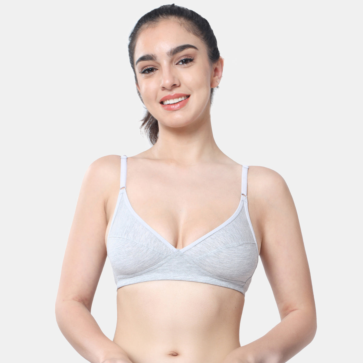 Envie Non-Padded Non-Wired Full Coverage Minimiser Bra - NVB1086 (Grey Melange)