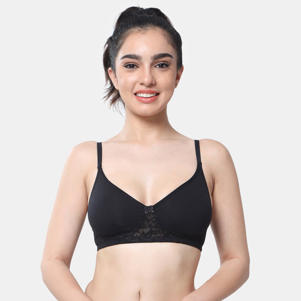Envie Non-Padded Non-Wired 3/4th Coverage T-Shirt Bra - NVB1087 (Black)