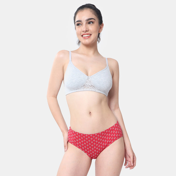 Envie Non-Padded Non-Wired 3/4th Coverage T-Shirt Bra - NVB1087 (Grey Melange)