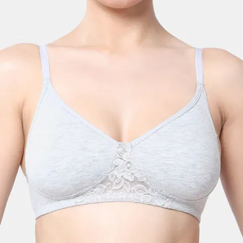 Grey melange T-shirt bra Envie non padded non wired 3/4th coverage comfortable everyday bra