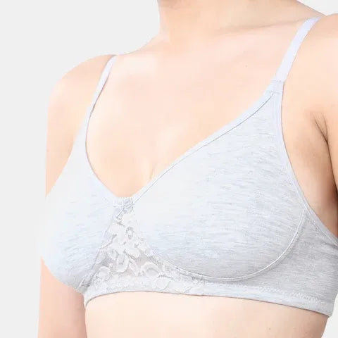 Grey melange T-shirt bra Envie non padded non wired 3/4th coverage comfortable everyday bra