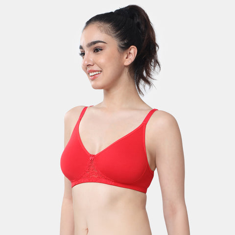 Envie Non-Padded Non-Wired 3/4th Coverage T-Shirt Bra - NVB1087 (Red)