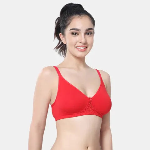 Comfortable red T-shirt bra Envie non wired non padded 3/4th coverage everyday bra