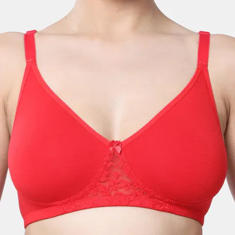 Comfortable red T-shirt bra Envie non wired non padded 3/4th coverage everyday bra