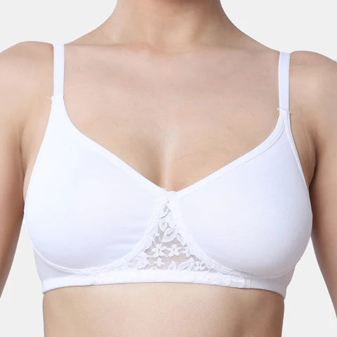 Envie women’s white T-shirt bra non padded non wired 3/4th coverage soft support bra