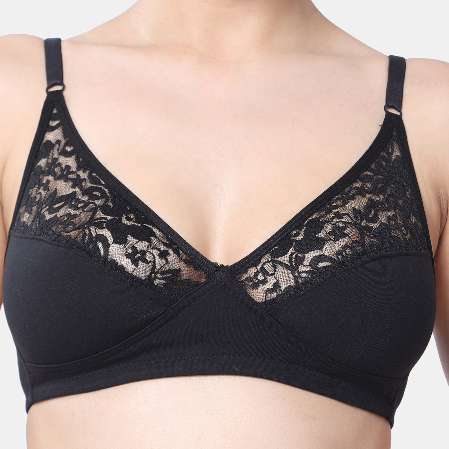 Envie Non-Padded Non-Wired 3/4th Coverage Minimiser Lace Bra - NVB1091