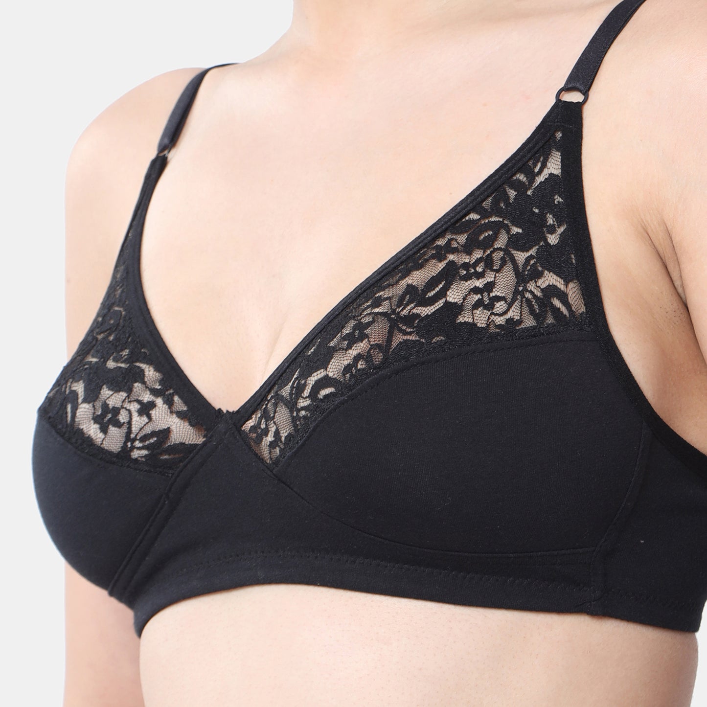 Envie Non-Padded Non-Wired 3/4th Coverage Minimiser Lace Bra - NVB1091