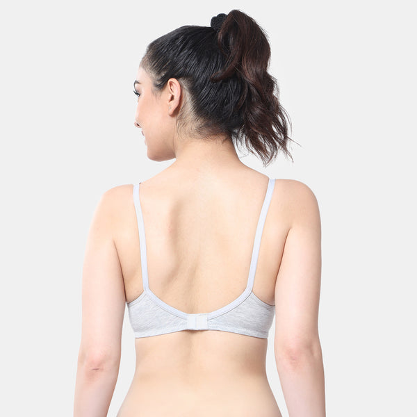 Envie Non-Padded Non-Wired 3/4th Coverage Minimiser Lace Bra - NVB1091 (Grey Melange)