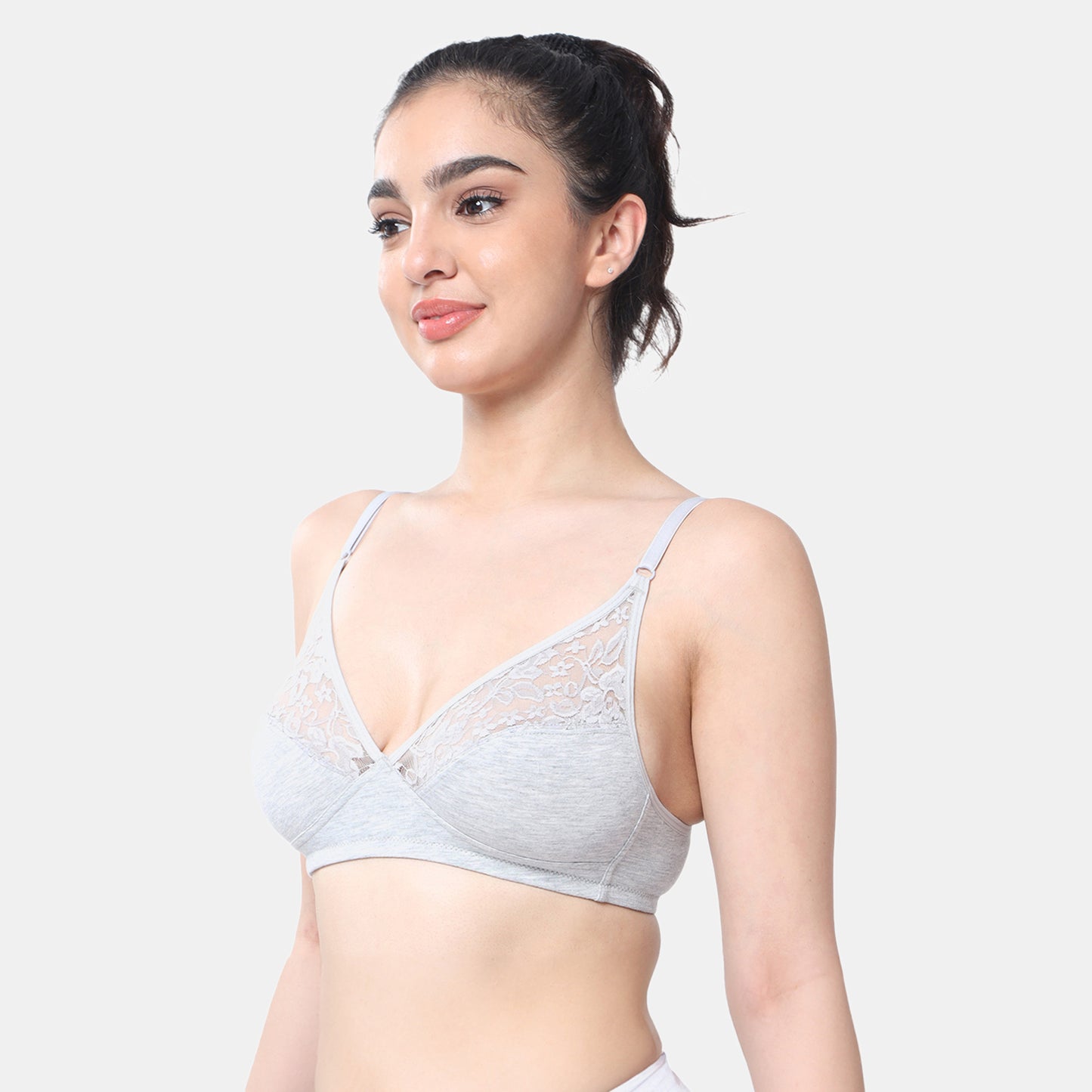 Envie Non-Padded Non-Wired 3/4th Coverage Minimiser Lace Bra - NVB1091