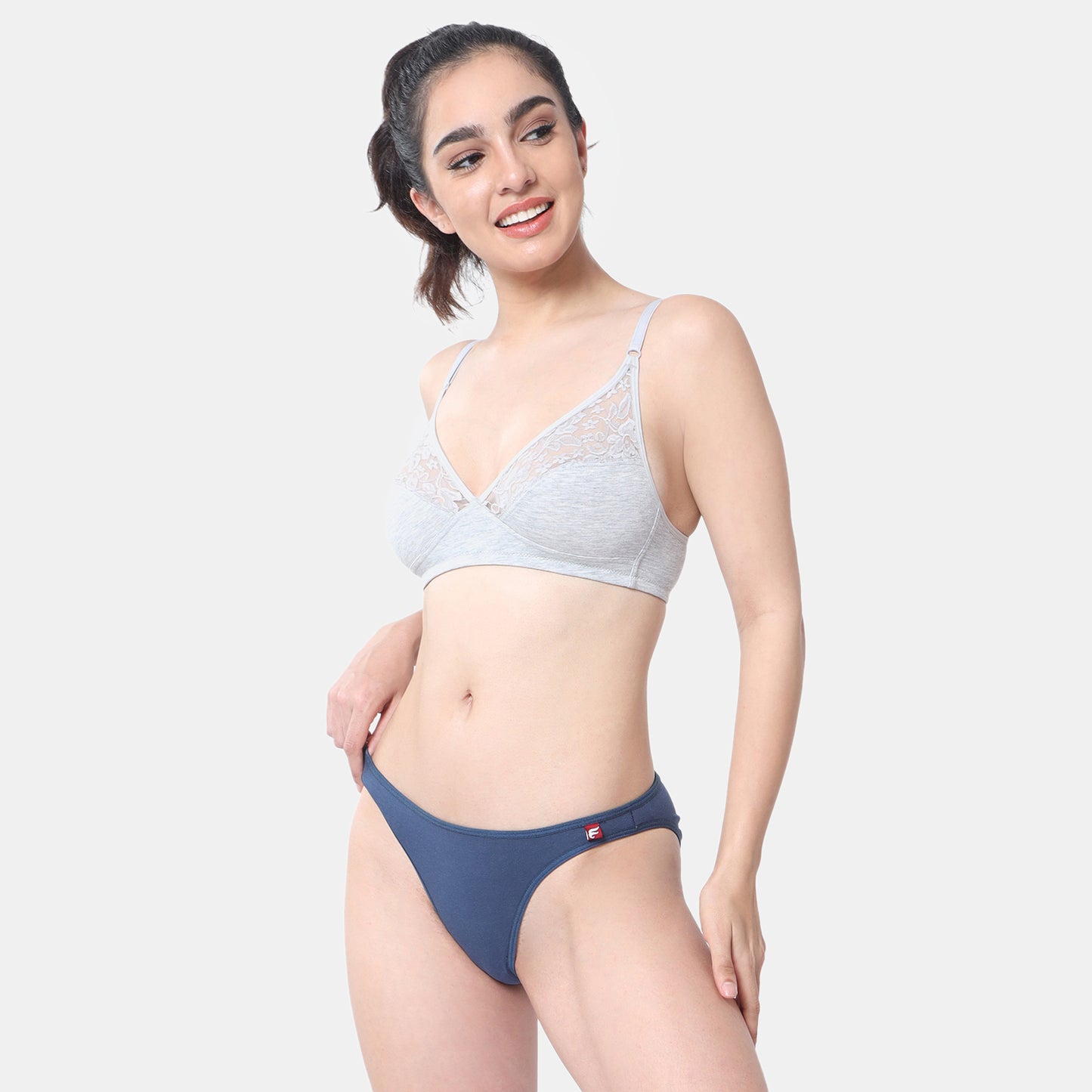 Envie Non-Padded Non-Wired 3/4th Coverage Minimiser Lace Bra - NVB1091