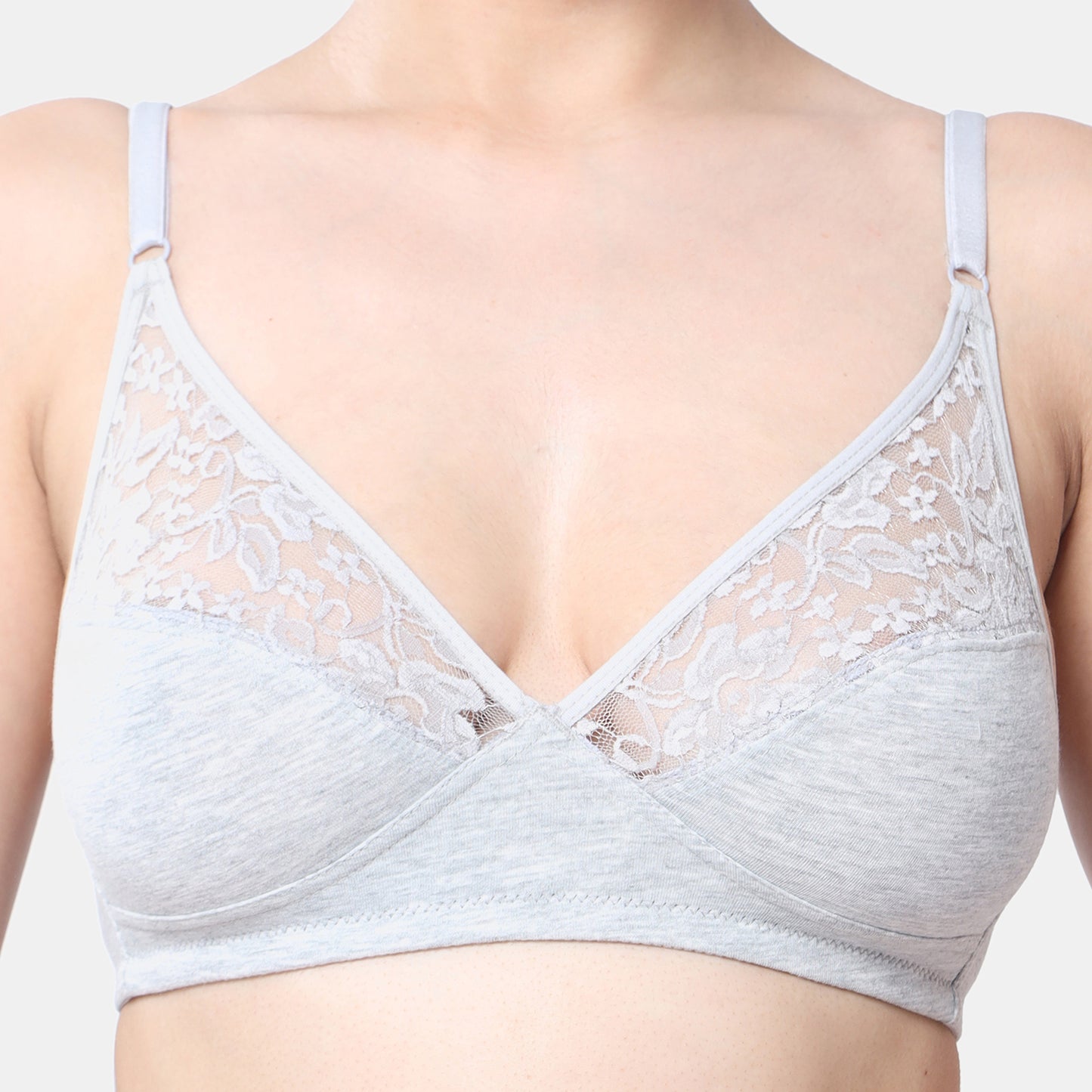 Envie Non-Padded Non-Wired 3/4th Coverage Minimiser Lace Bra - NVB1091