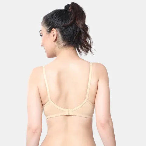 Seamless nude lace minimiser bra Envie 3/4th coverage non wired lightweight invisible elegant bra for women