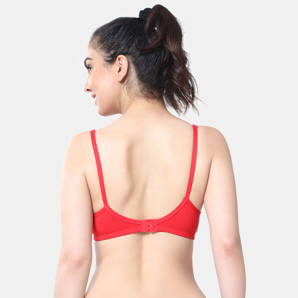 Envie Non-Padded Non-Wired 3/4th Coverage Minimiser Lace Bra - NVB1091 (Red)