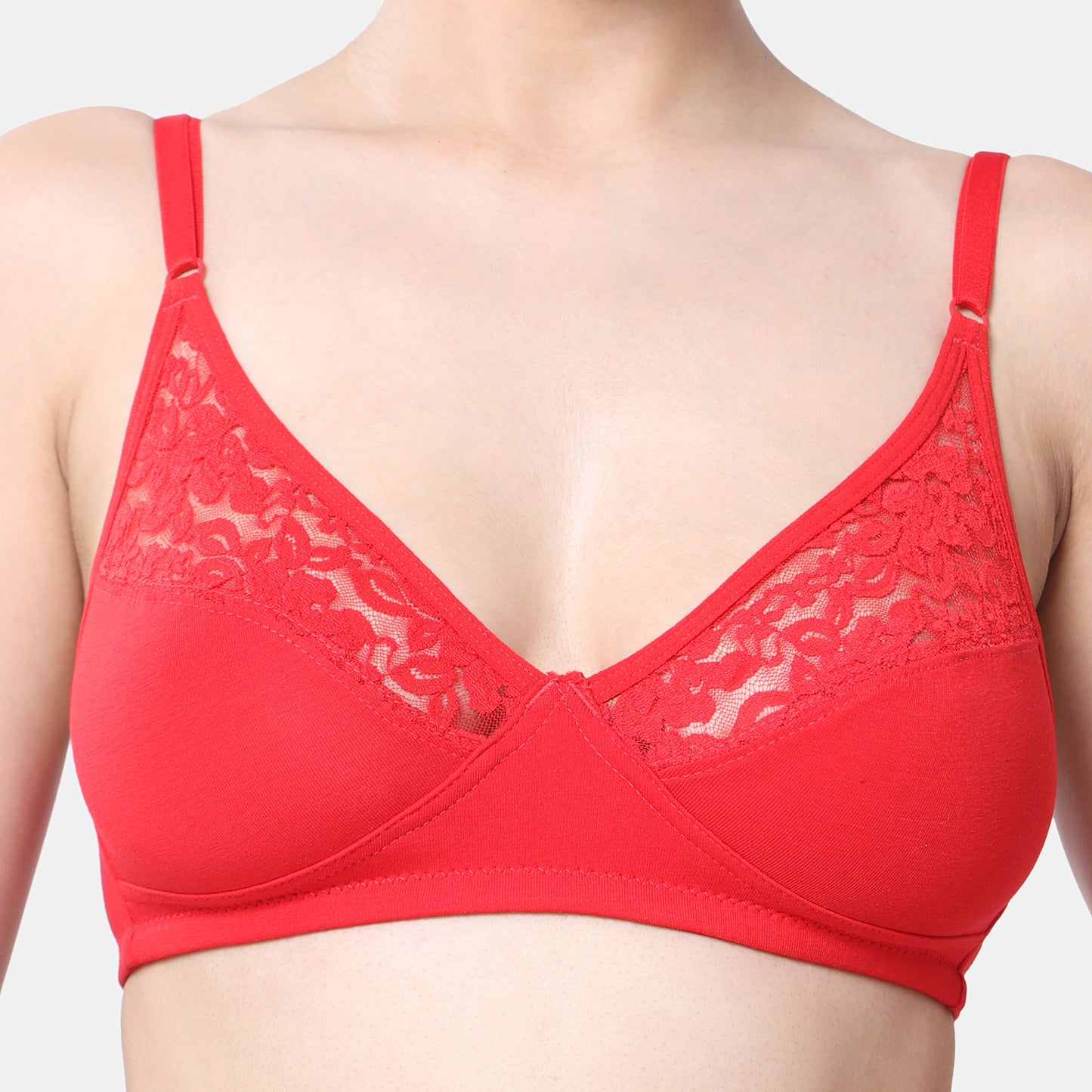 Envie Non-Padded Non-Wired 3/4th Coverage Minimiser Lace Bra - NVB1091