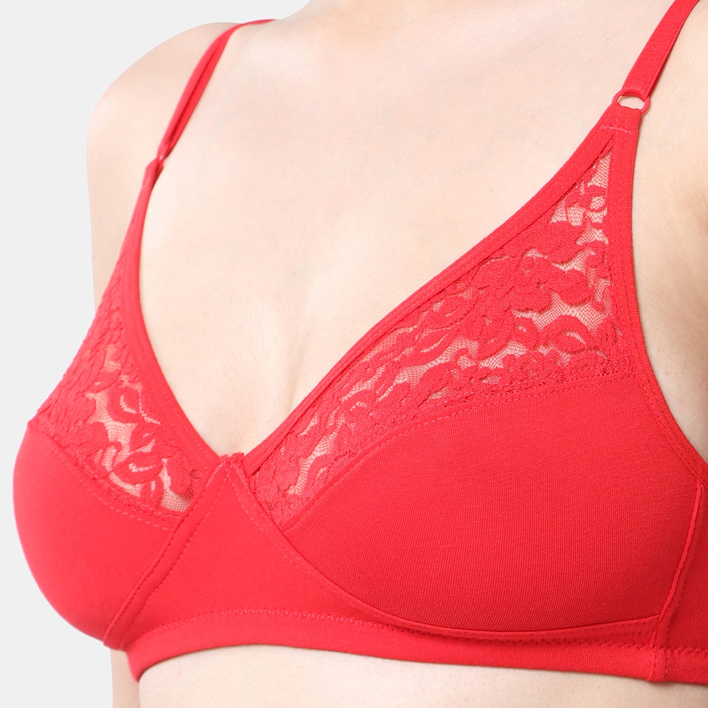 Envie Non-Padded Non-Wired 3/4th Coverage Minimiser Lace Bra - NVB1091