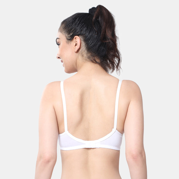 Envie Non-Padded Non-Wired 3/4th Coverage Minimiser Lace Bra - NVB1091 (White)