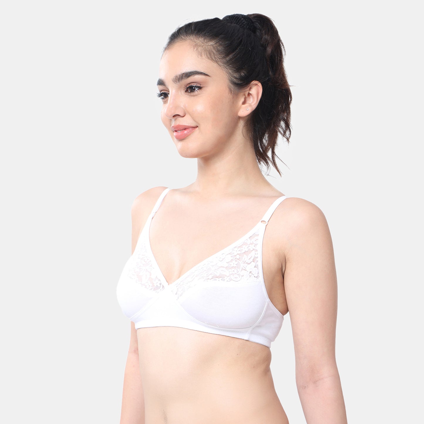 Envie Non-Padded Non-Wired 3/4th Coverage Minimiser Lace Bra - NVB1091