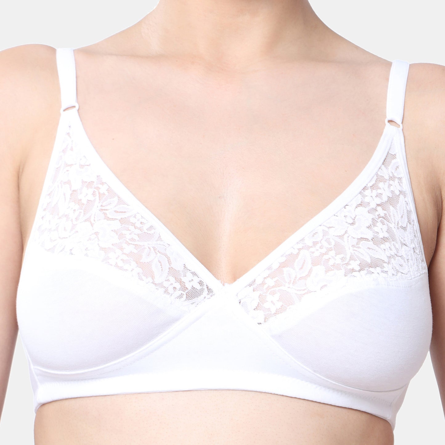 Envie Non-Padded Non-Wired 3/4th Coverage Minimiser Lace Bra - NVB1091