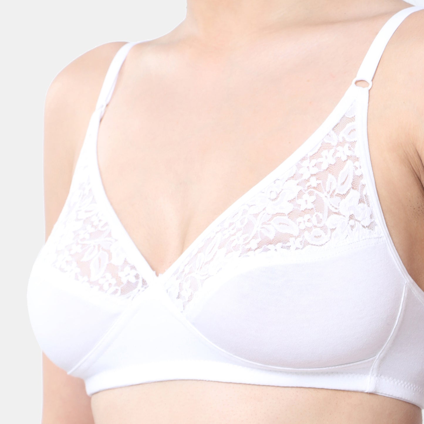 Envie Non-Padded Non-Wired 3/4th Coverage Minimiser Lace Bra - NVB1091