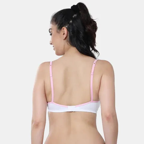 Envie Girls Non-Padded Non-Wired 3/4th Coverage Beginners Bra - NVGB1103 (White Light Pink)