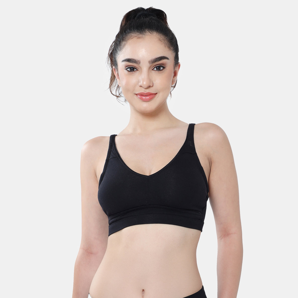 Envie Non-Padded Non-Wired 3/4th Coverage Minimiser Bra - NVB1104 (Black)