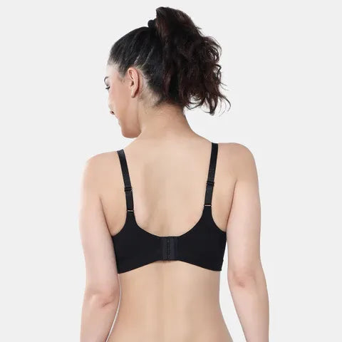 Envie Non-Padded Non-Wired 3/4th Coverage Minimiser Bra - NVB1104 (Black)