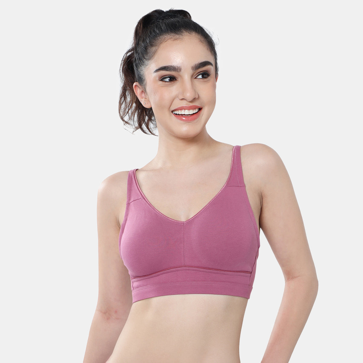 Envie Non-Padded Non-Wired 3/4th Coverage Minimiser Bra - NVB1104 (Wine)
