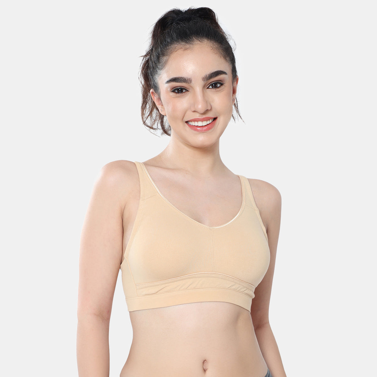 Envie Non-Padded Non-Wired 3/4th Coverage Minimiser Bra - NVB1104 (Nude)
