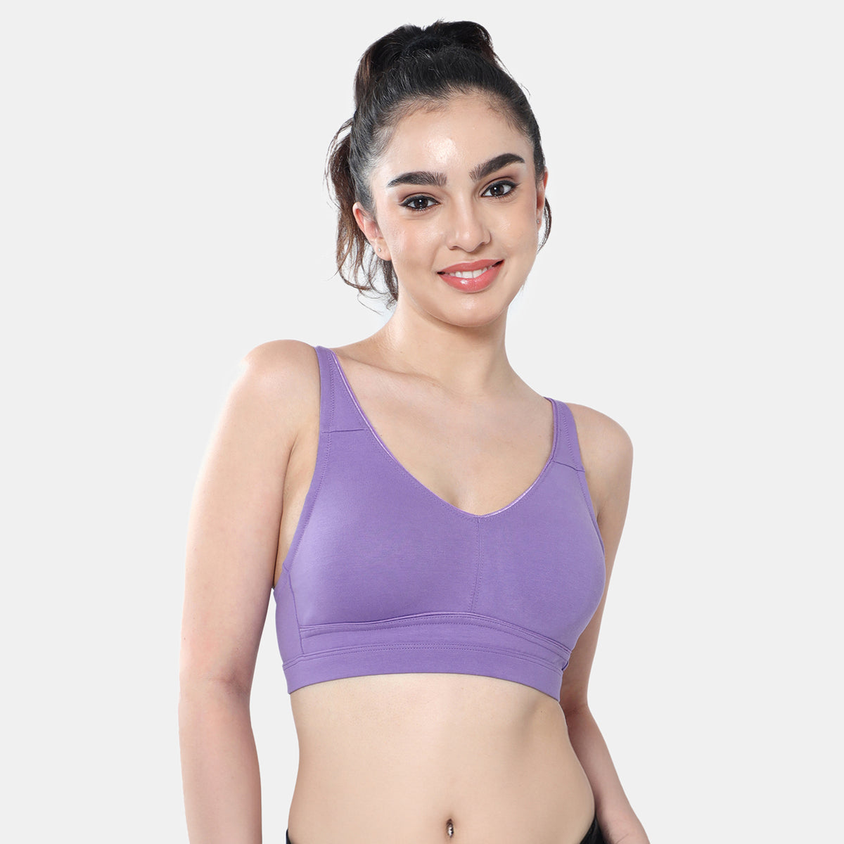 Envie Non-Padded Non-Wired 3/4th Coverage Minimiser Bra - NVB1104 (Voilet)