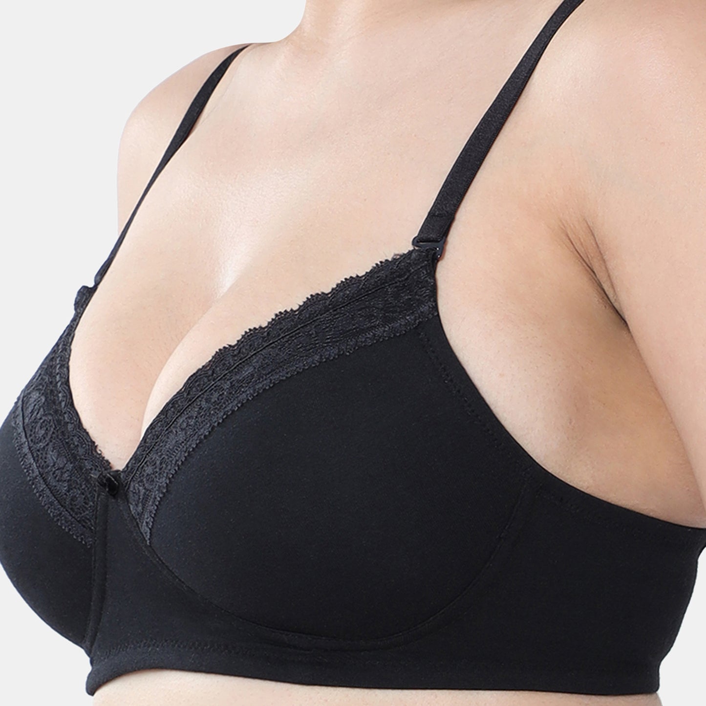 Envie Value+ Padded Non-Wired 3/4th Coverage T-Shirt Lace Bra - NVB1111