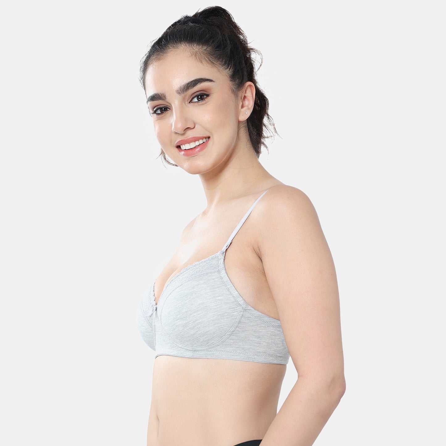 Envie Padded Non-Wired 3/4th Coverage T-Shirt Lace Bra - NVB1111