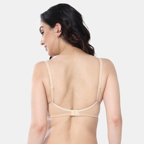 Envie Padded Non-Wired 3/4th Coverage T-Shirt Lace Bra - NVB1111 (Nude)