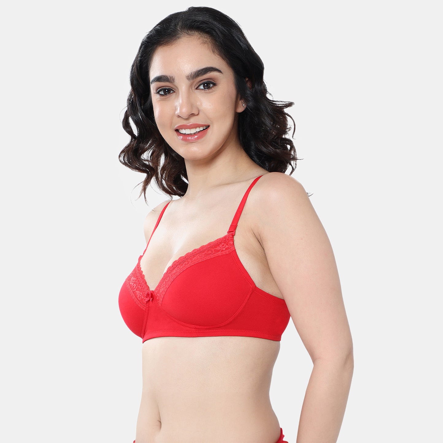 Envie Padded Non-Wired 3/4th Coverage T-Shirt Lace Bra - NVB1111