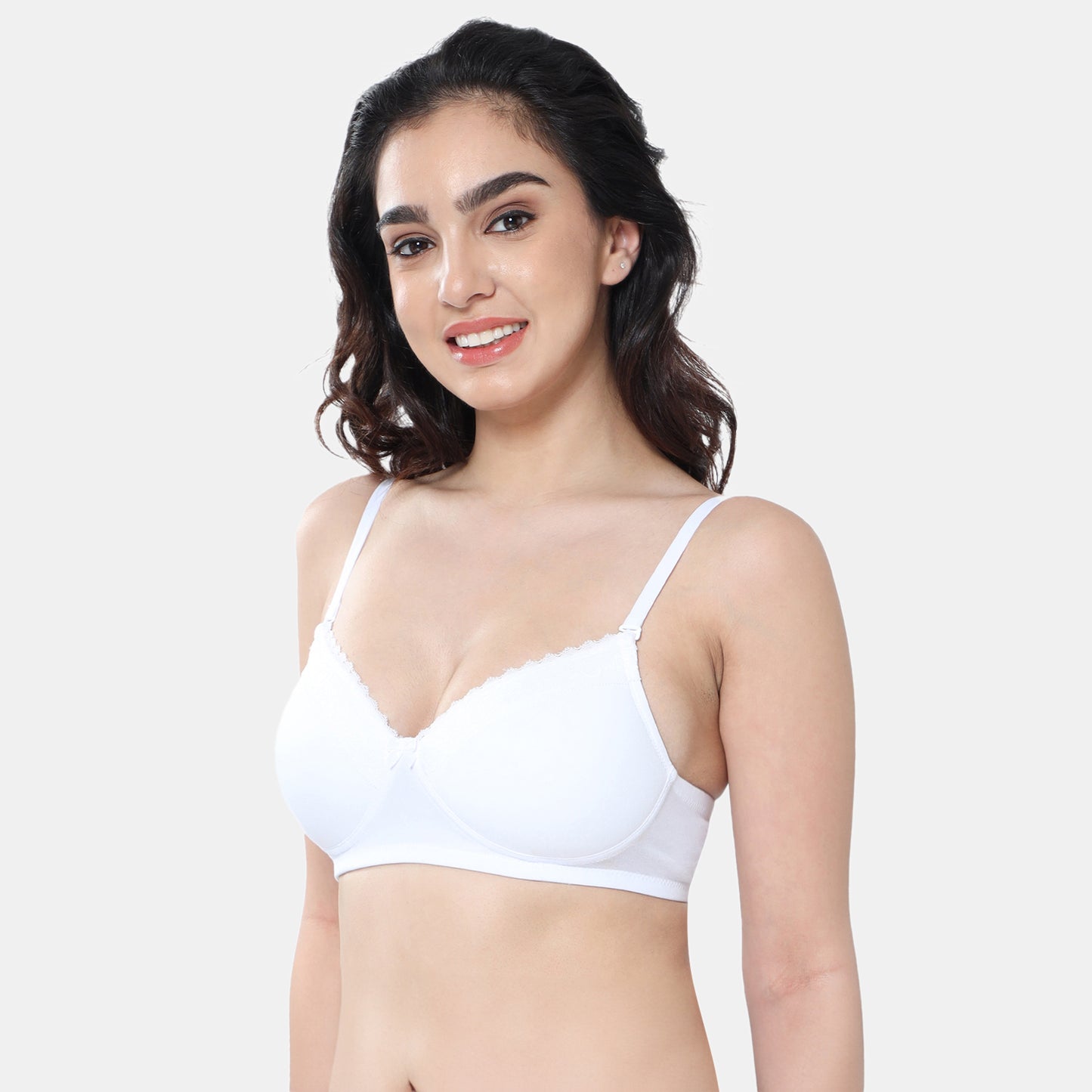 Envie Value+ Padded Non-Wired 3/4th Coverage T-Shirt Lace Bra - NVB1111