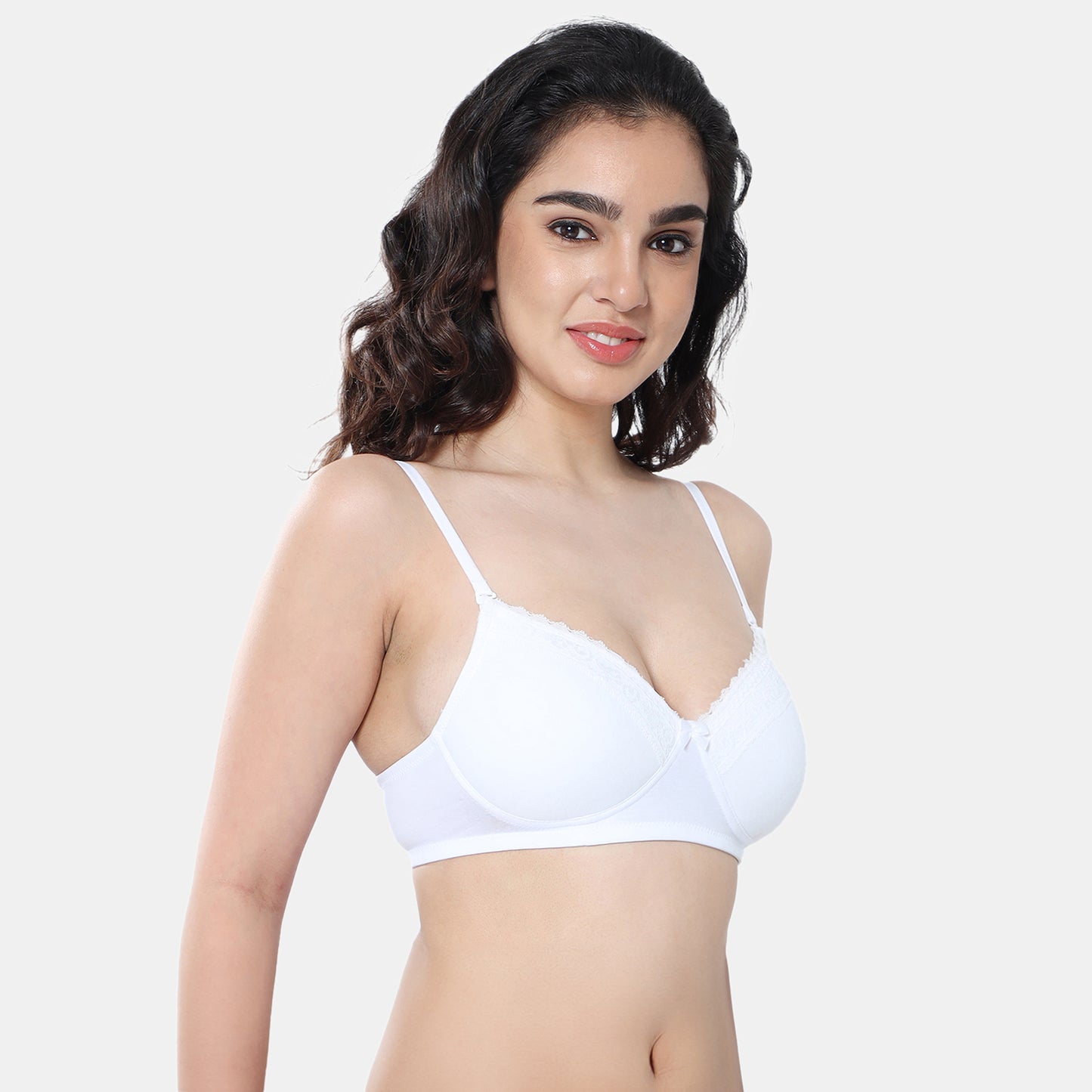 Envie Value+ Padded Non-Wired 3/4th Coverage T-Shirt Lace Bra - NVB1111